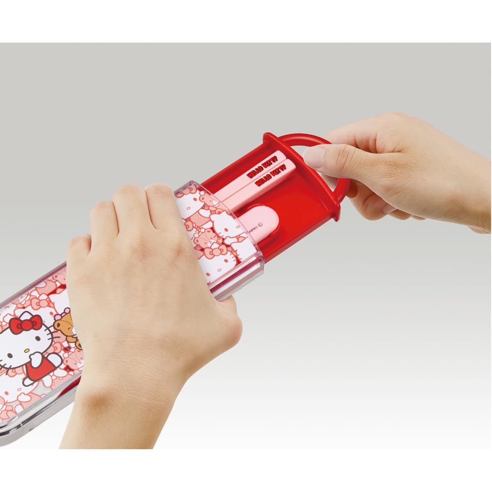 Skater Hello Kitty Kids Lunch Box Set with Chopsticks and Spoon Made in Japan