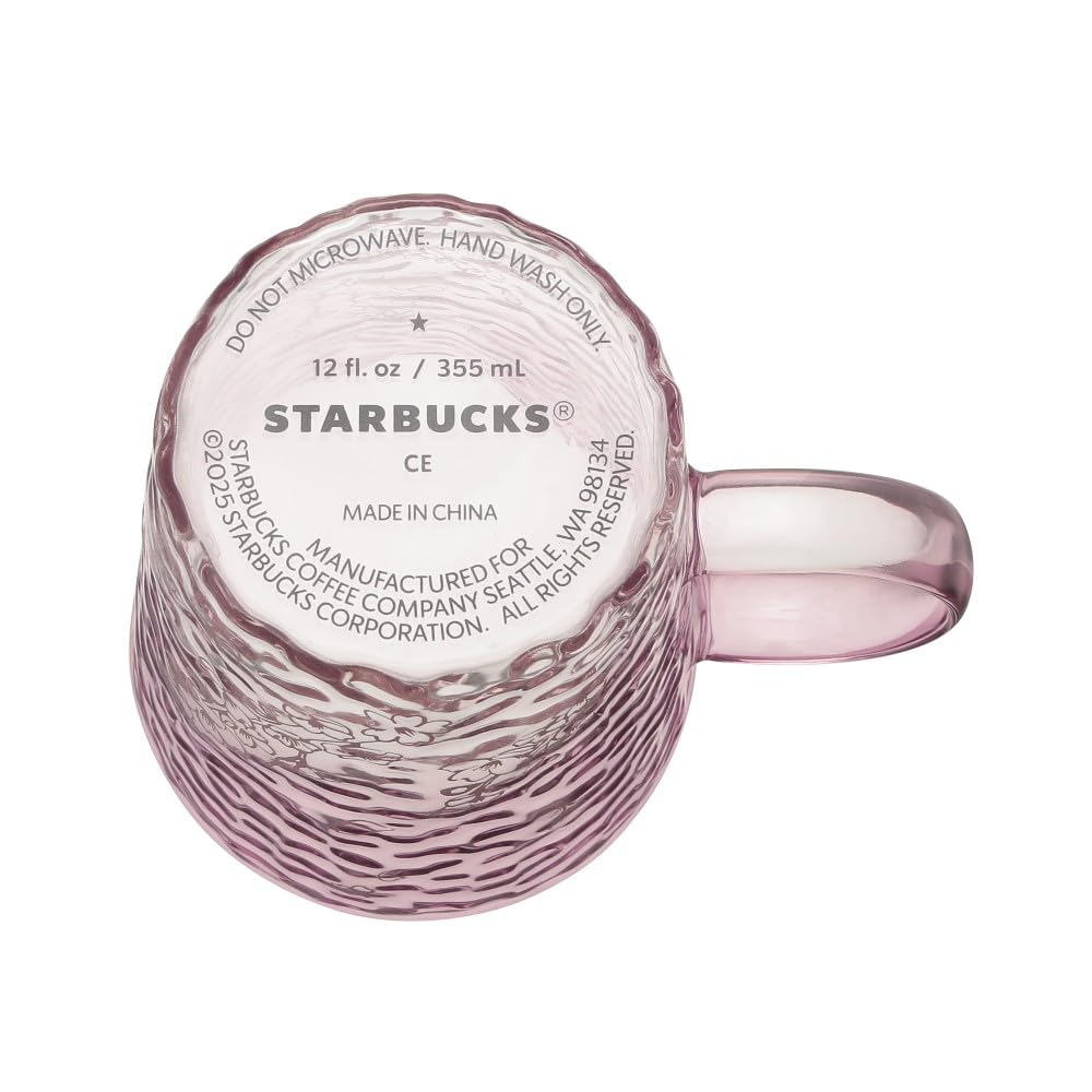 Starbucks Sakura2025 Pink 355Ml Heat-Resistant Cherry Blossom Glass Mug