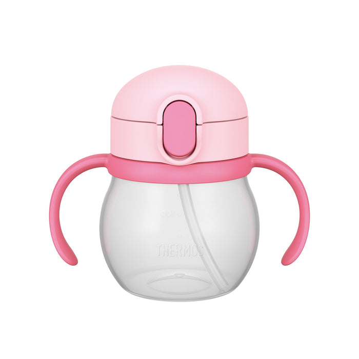 Thermos Baby Straw Mug 250ml in Light Pink Non-Leaking for 9 Months and Up
