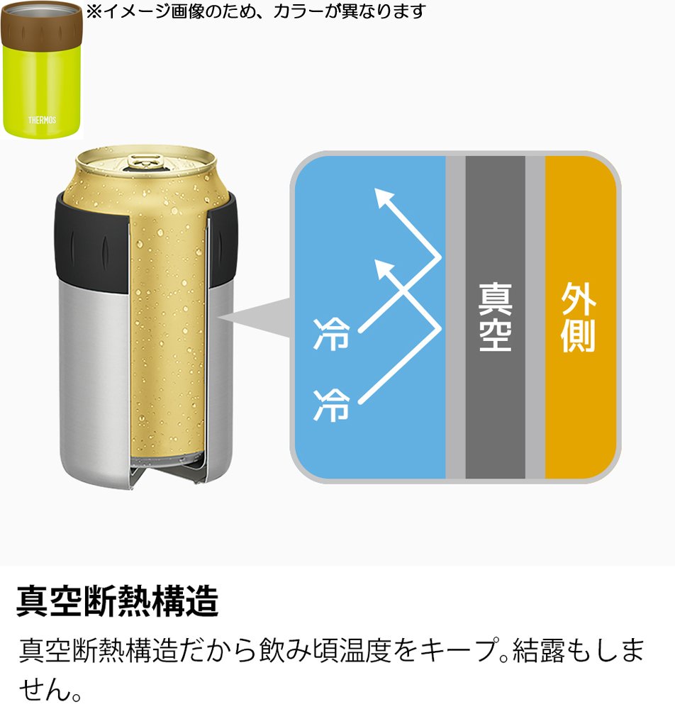 Thermos JCB-352 LMG Stainless Steel Can Holder Lime Green For 350ml Cans