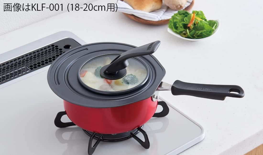 Thermos Black Folding Pot and Pan Lid 16cm Compatible - KLF-001 BK