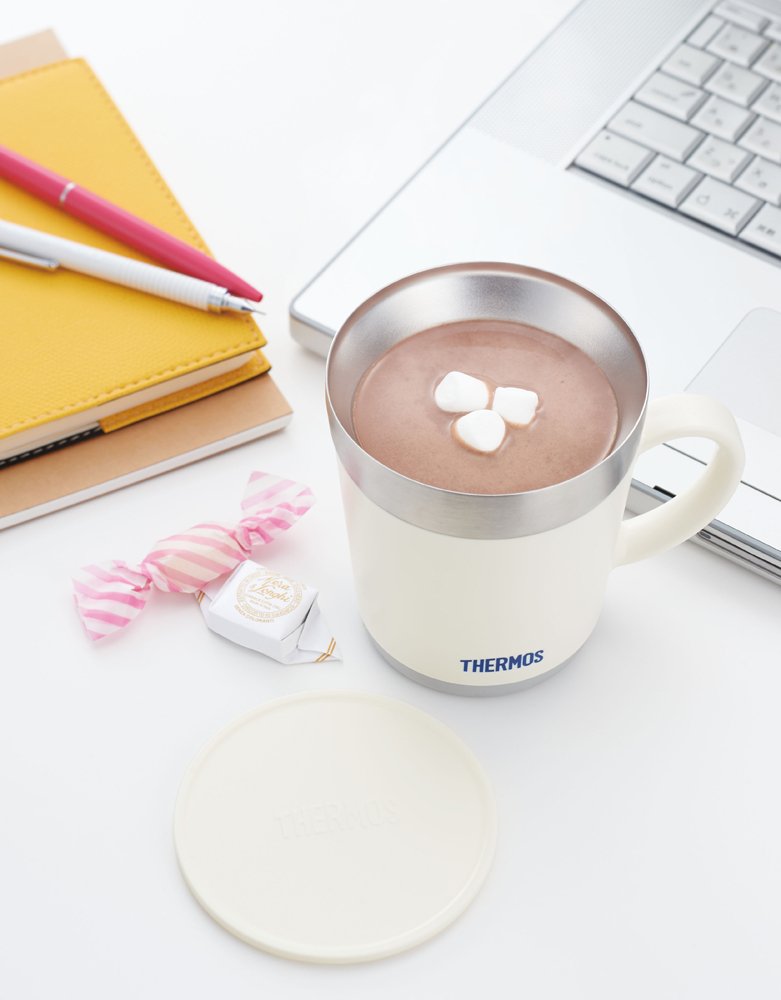 Thermos JDC-351WH 350ml White Insulated Mug for Hot and Cold Beverages