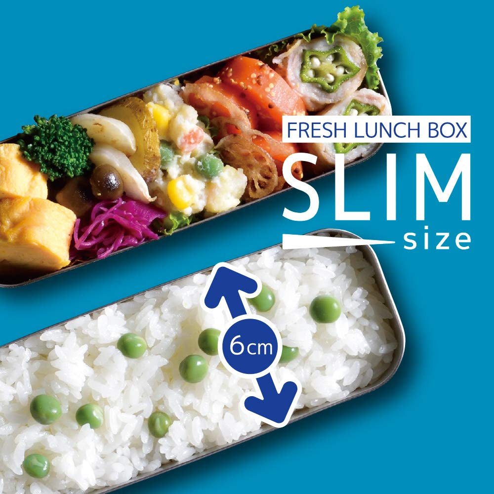 Thermos 2-Tier Slim Lunch Box 635ml Navy Check - DSA-604W NC