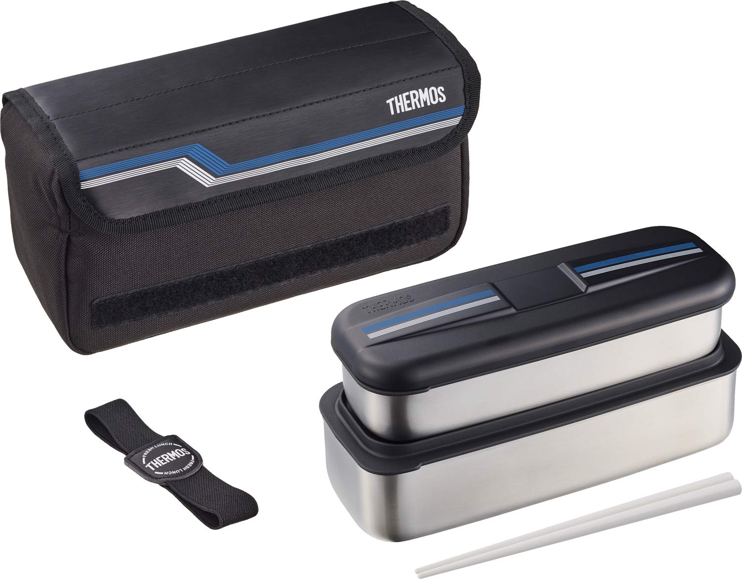 Thermos Fresh Stainless Steel 1100Ml Lunch Box in Line Black