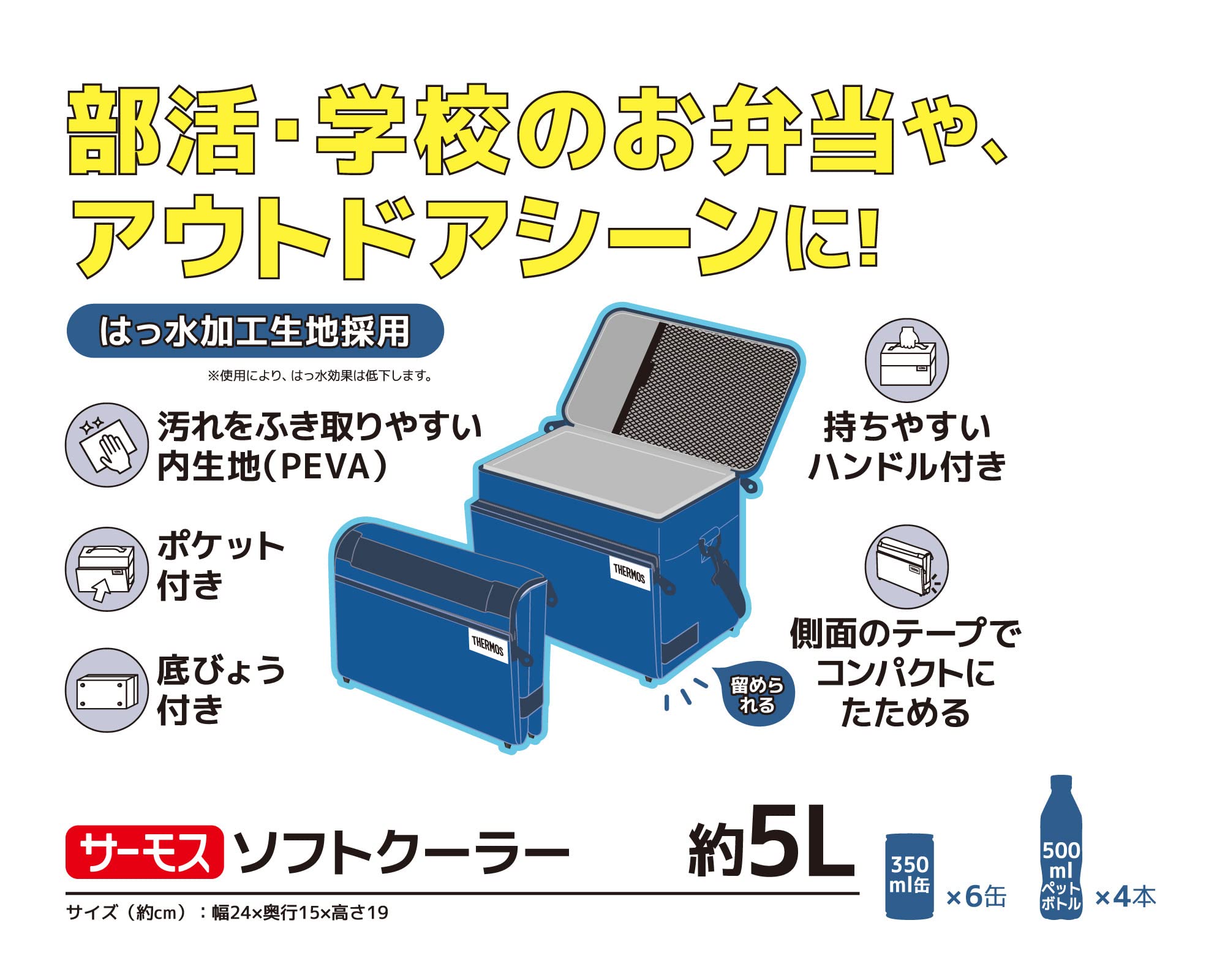 Thermos 5L Blue Soft Cooler Rfd-005 Bl Model by Thermos