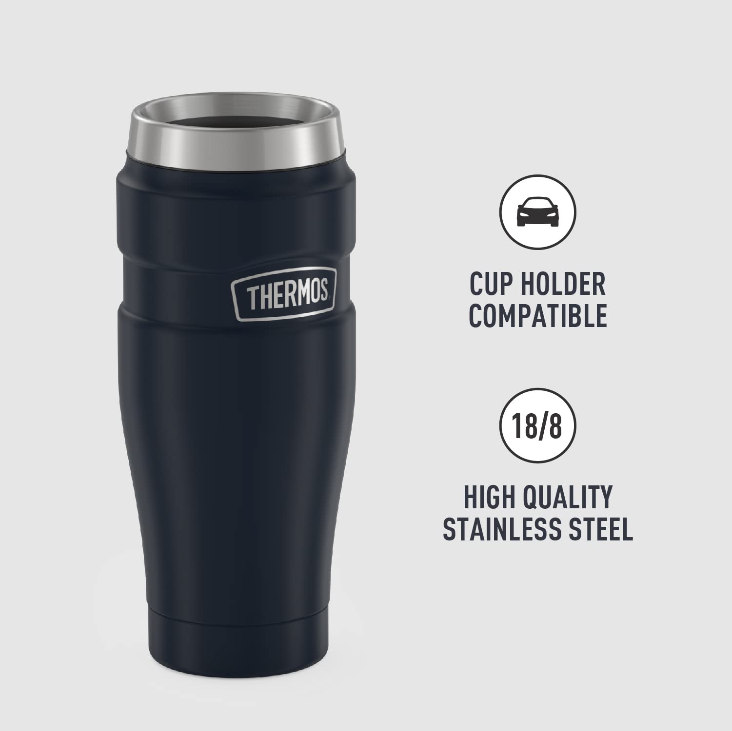 Thermos Stainless King 1-Pack Matte Blue Travel Tumbler
