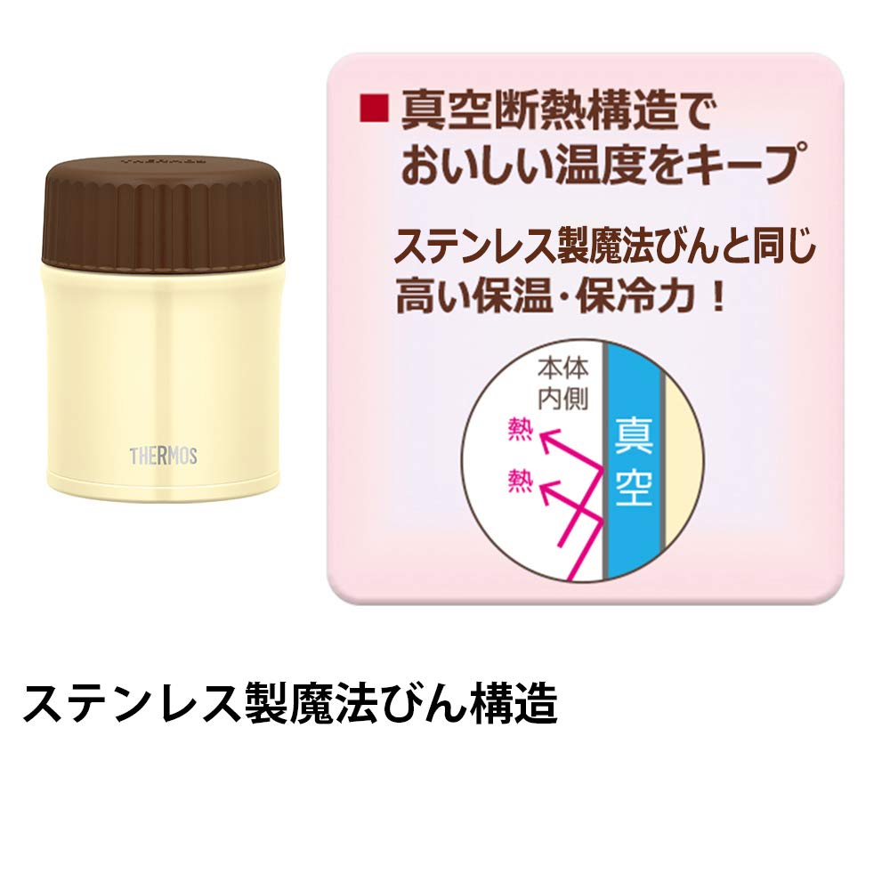 Thermos JBU-380 White Vacuum Insulated Thermal Lunch Jar 380ml Capacity