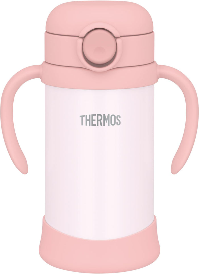 Thermos Baby Straw Mug 350Ml Peach Insulated Vacuum Cup