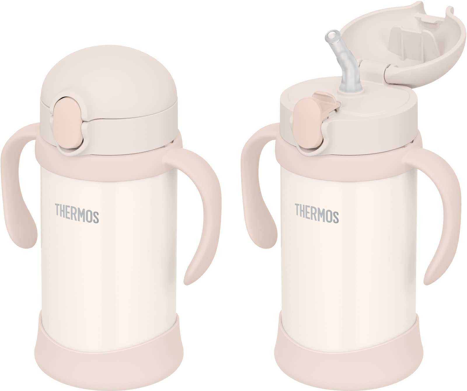 Thermos Beige Vacuum Flask Fjl-350 350ml Baby Straw Mug
