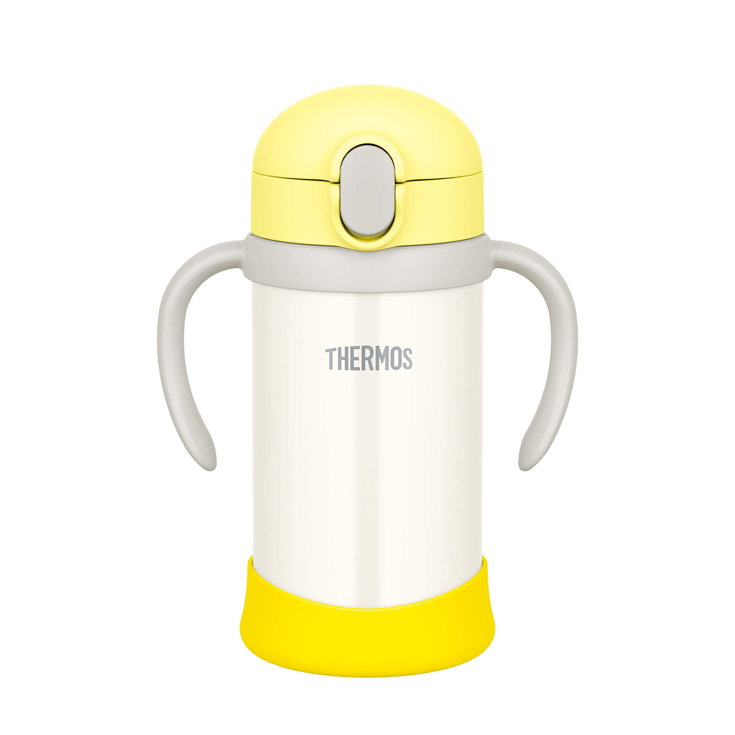 Thermos 350ml Baby Straw Mug - Vacuum Flask in Yellow White