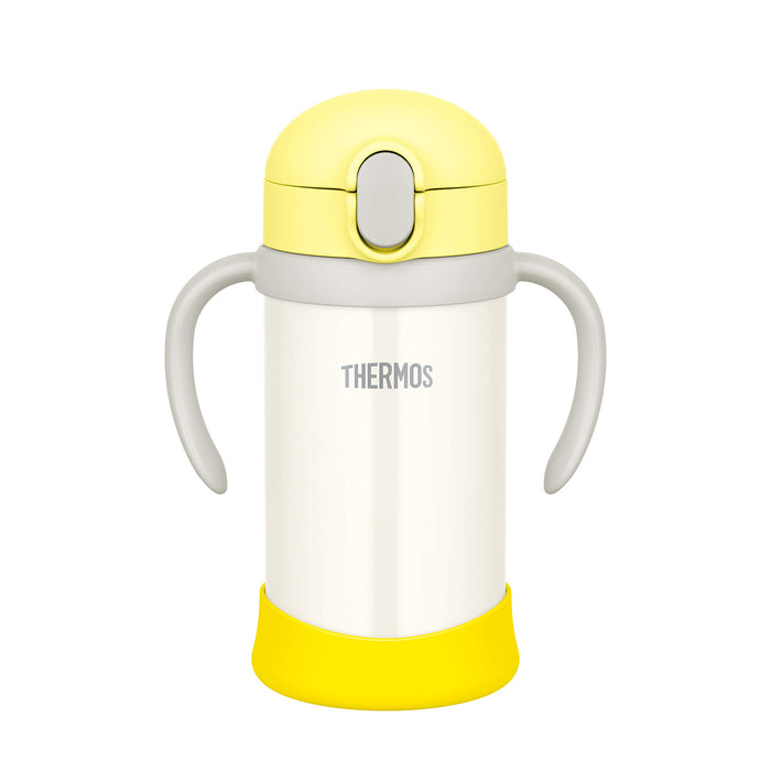 Thermos 350ml Baby Straw Mug - Vacuum Flask in Yellow White