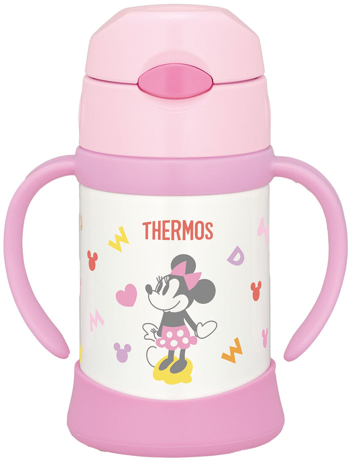 Thermos Light Pink Vacuum Insulated Baby Straw Mug Minnie For 9+ Months
