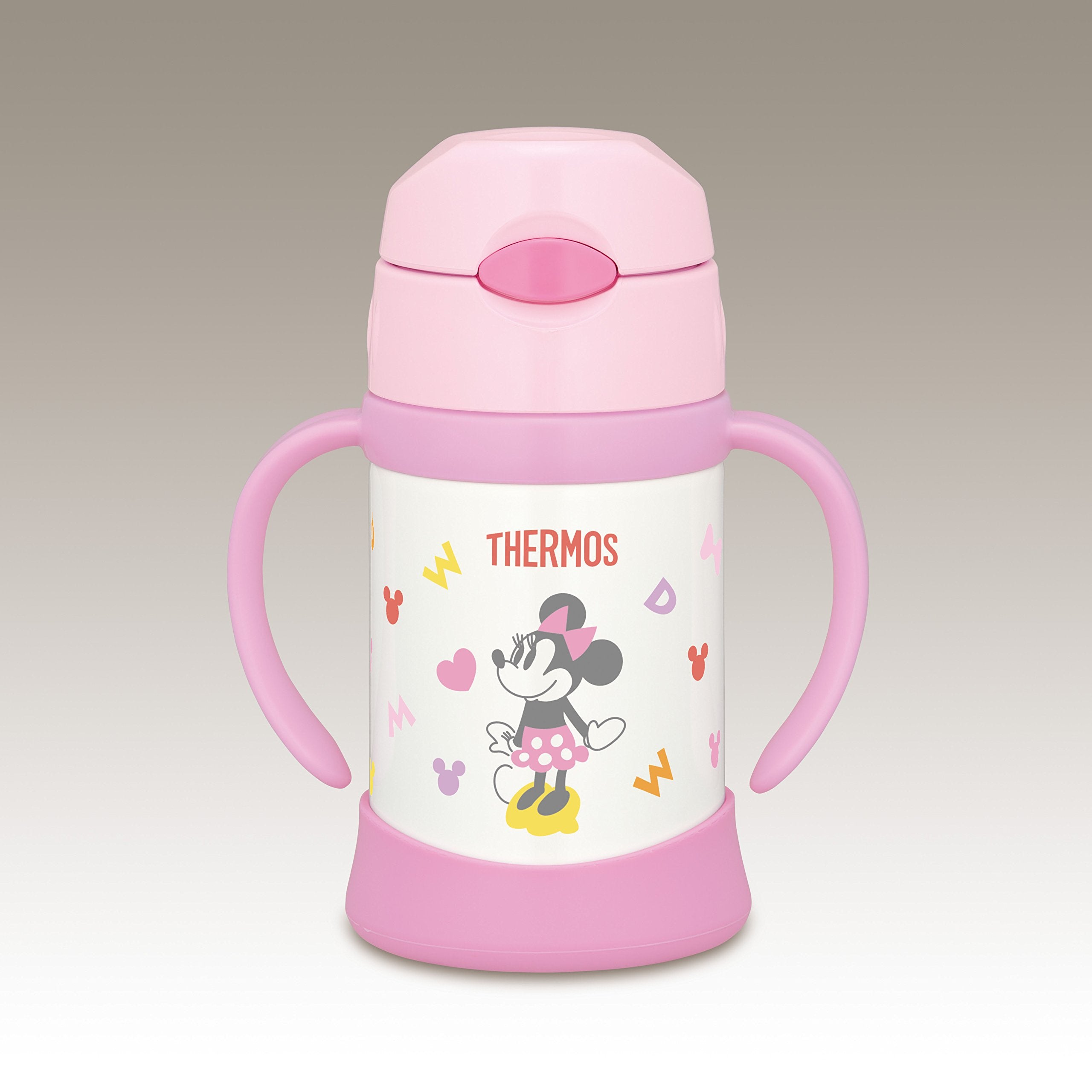 Thermos Light Pink Vacuum Insulated Baby Straw Mug Minnie For 9+ Months