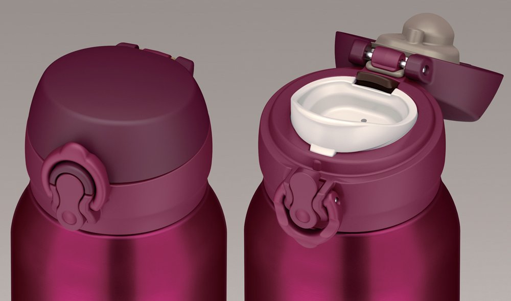 Thermos 0.75L Ruby Red Vacuum Insulated Mobile Mug - One-Touch Open Type