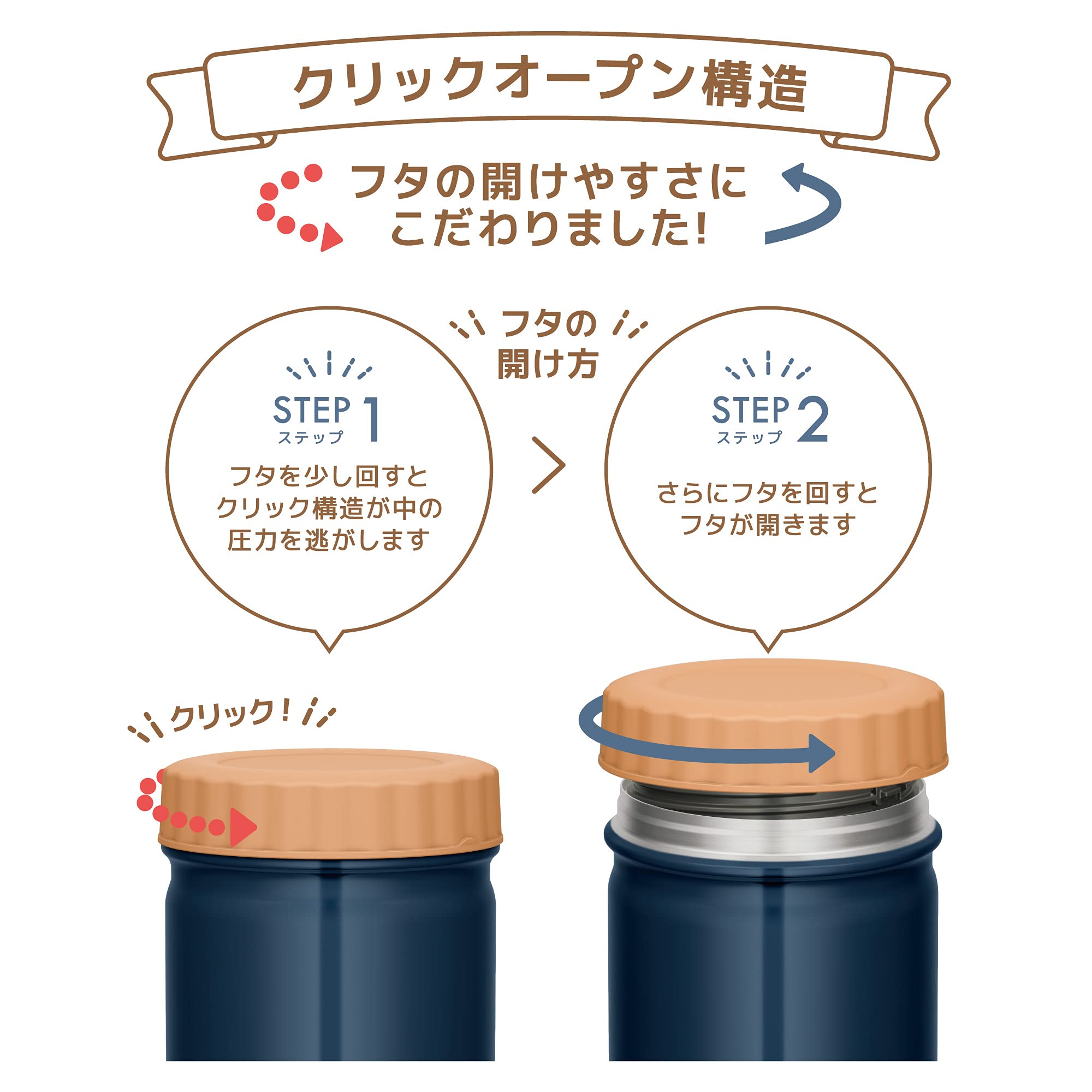 Thermos 500ml Navy Vacuum Insulated Soup Jar Jbt-501