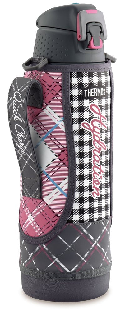 Thermos 1.5L Grey Gingham Cold Storage Sports Bottle Vacuum Insulated FFZ-1502F