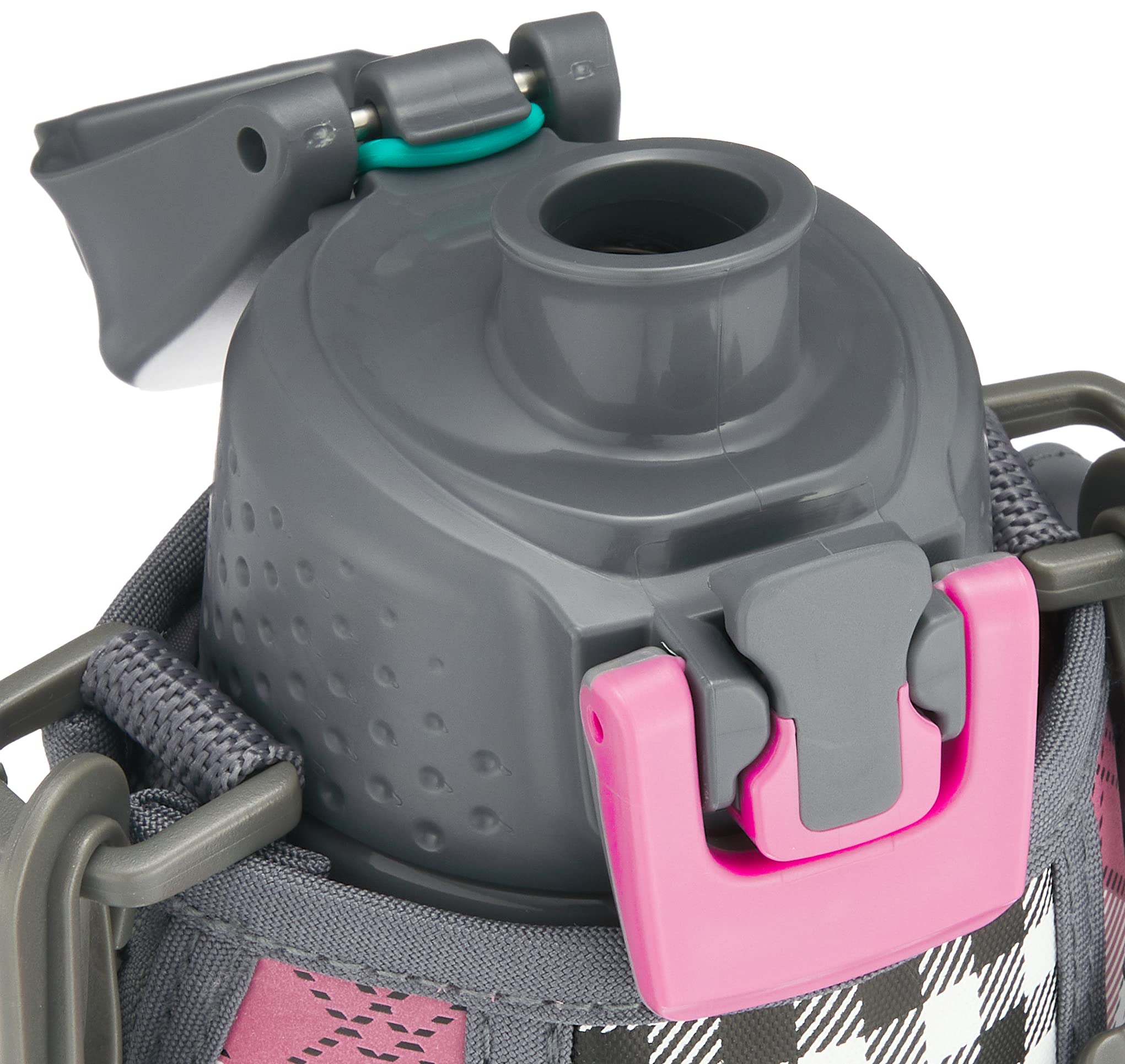 Thermos 1.0L Grey Gingham Vacuum Insulated Sports Bottle One-Touch Open Type