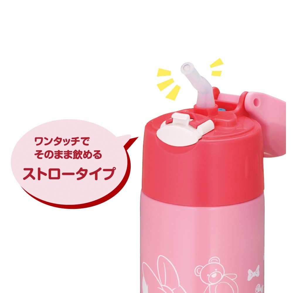 Thermos Minnie Pink Coral 400Ml Vacuum Insulated Straw Bottle for Cold Storage - FHL-402FDS PK-C