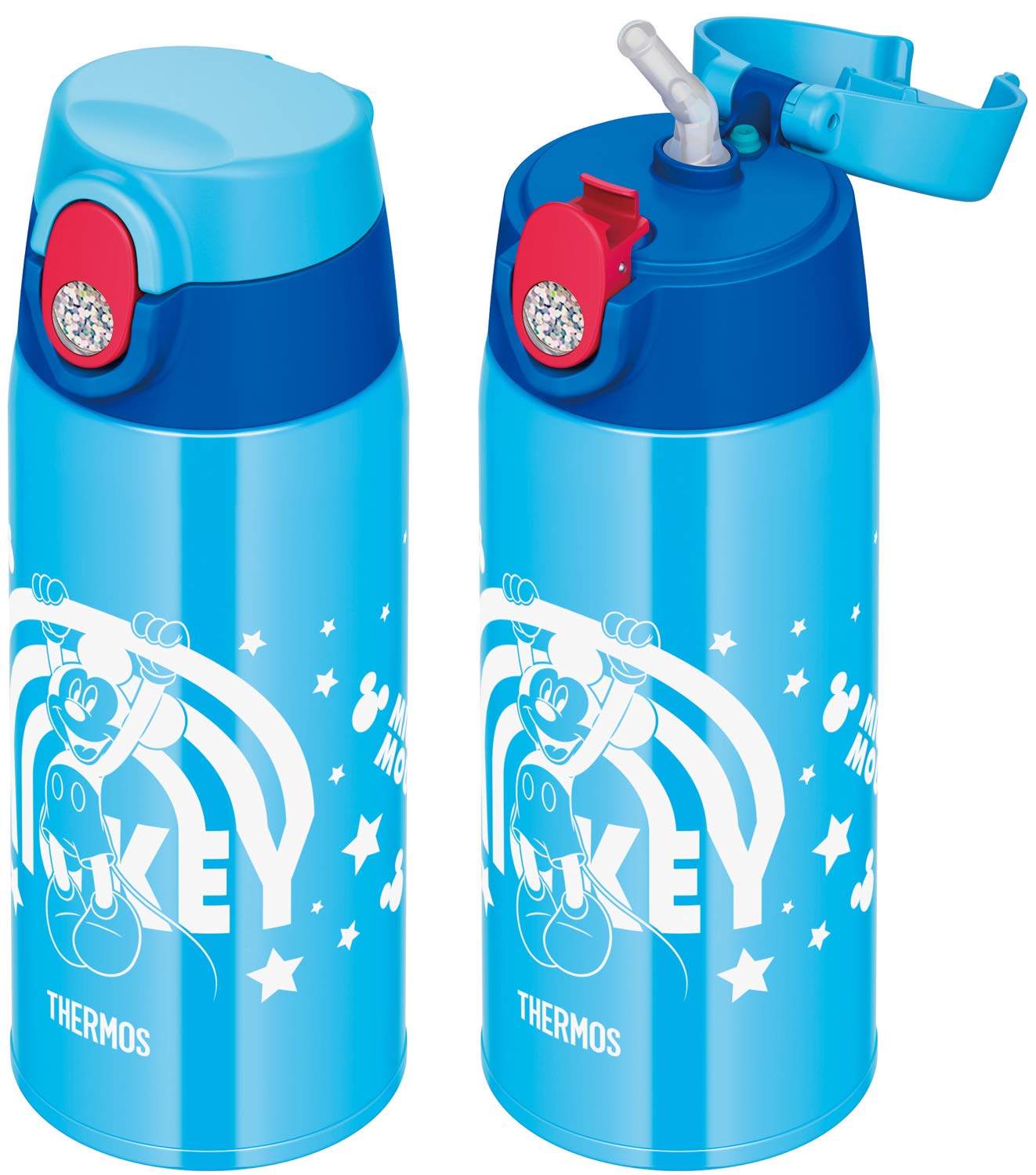 Thermos Mickey Blue Vacuum Insulated Water Bottle 0.6L/0.64L Model Fjo-600Wfds Bl