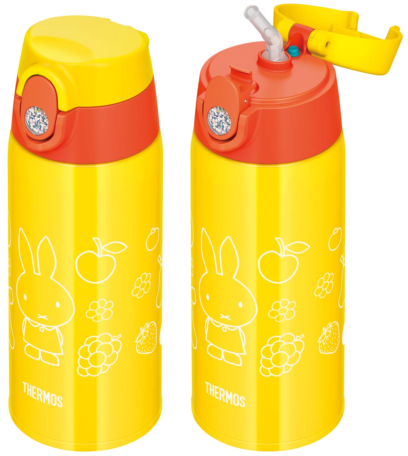 Thermos Miffy Yellow 0.6L Vacuum Insulated Water Bottle FJO-600WFB