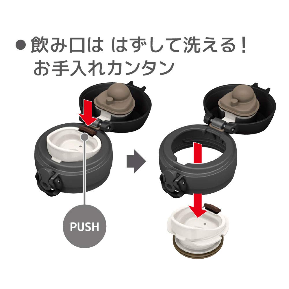 Thermos 600ml Pearl Black Vacuum Insulated Water Bottle Mobile Mug JNL-604 PBK