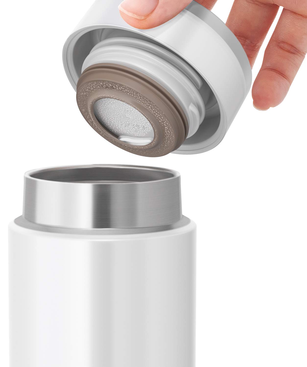 Thermos 480Ml Pure White Vacuum Insulated Portable Water Bottle Model Jod-480 Pwh