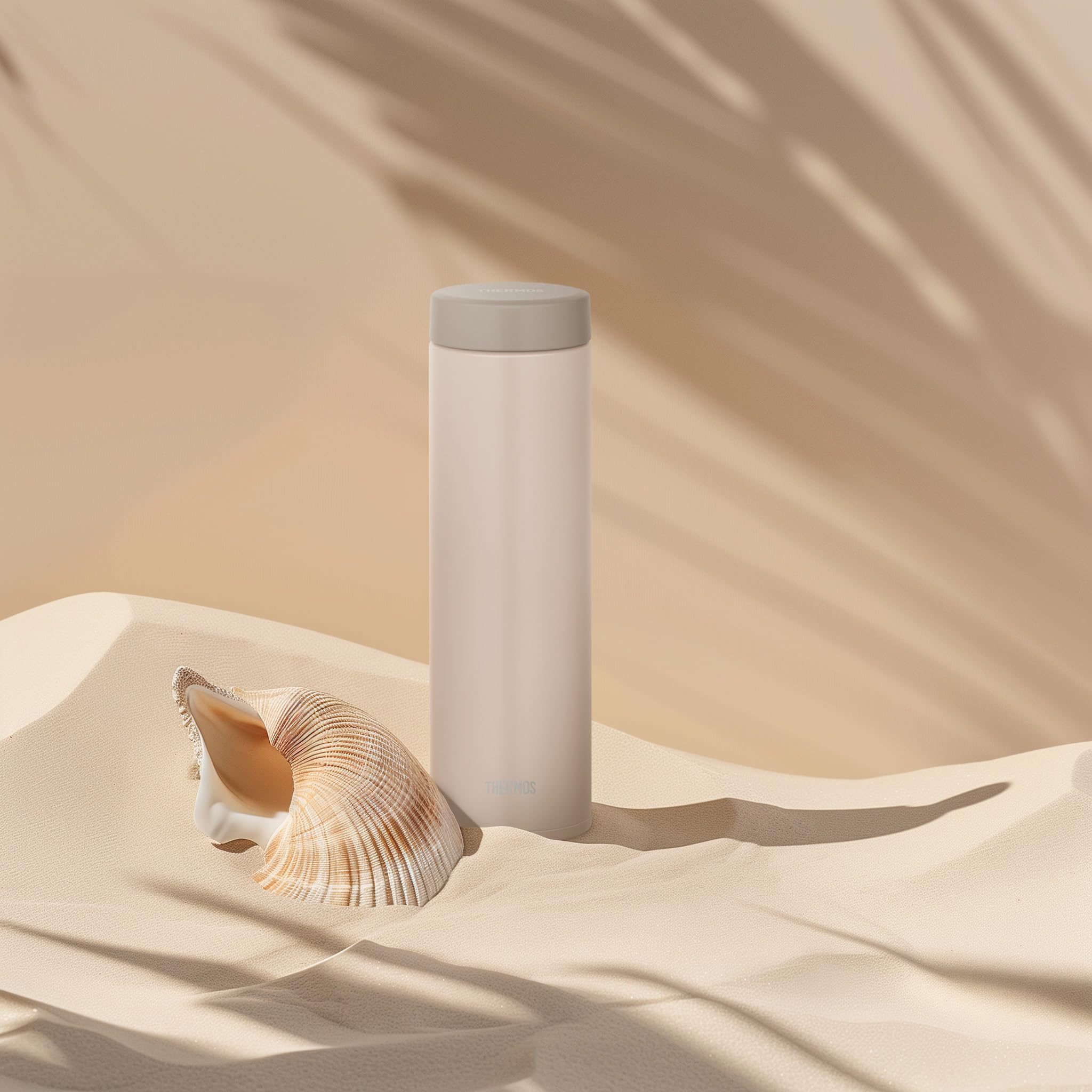 Thermos 480ml Stainless Steel Vacuum Insulated Water Bottle Easy Clean Screw Type Shell Beige - Jon-481 Sbe