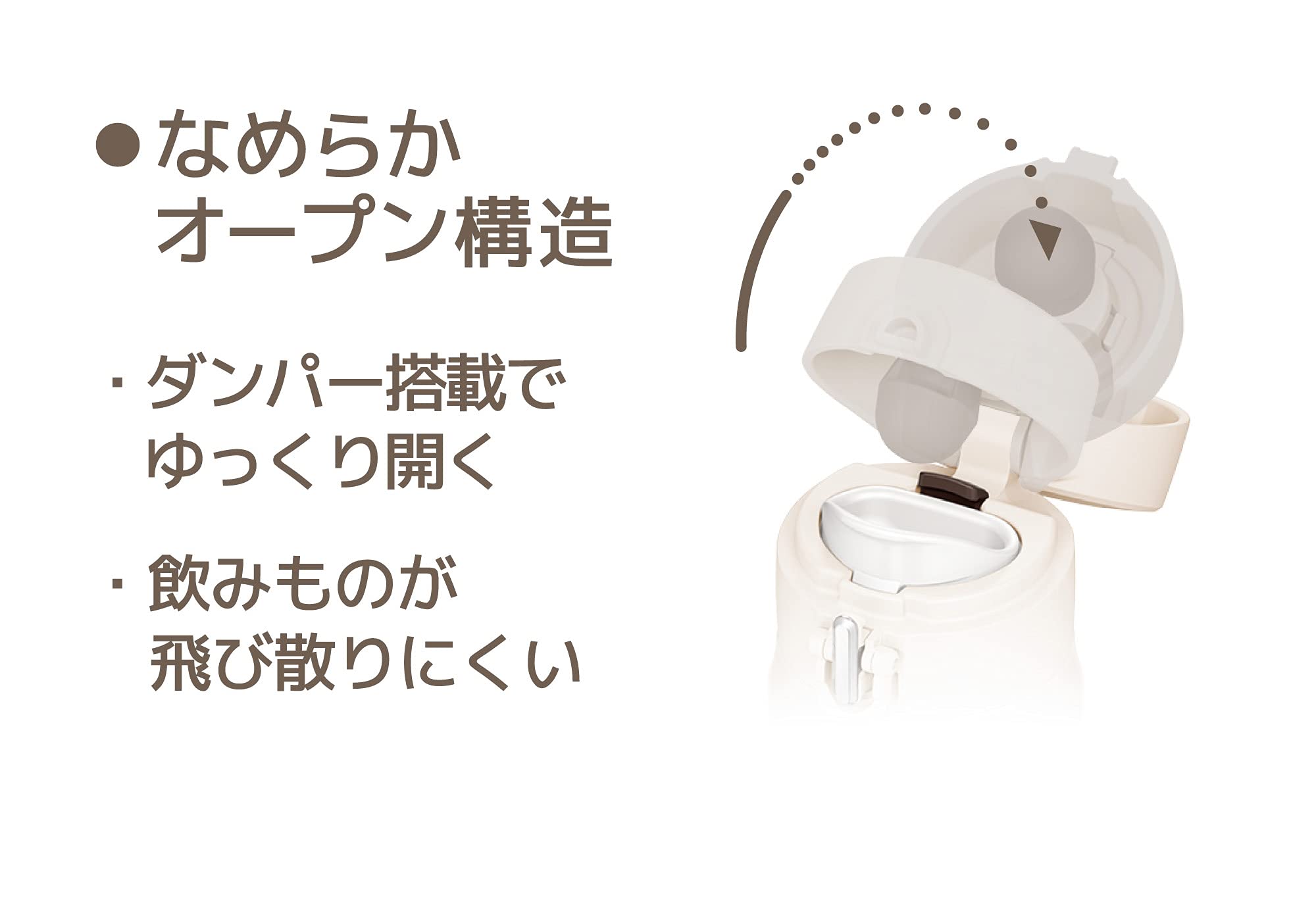 Thermos 500ml Vacuum Insulated White Beige Water Bottle Portable Mug - Joh-500 Wbe