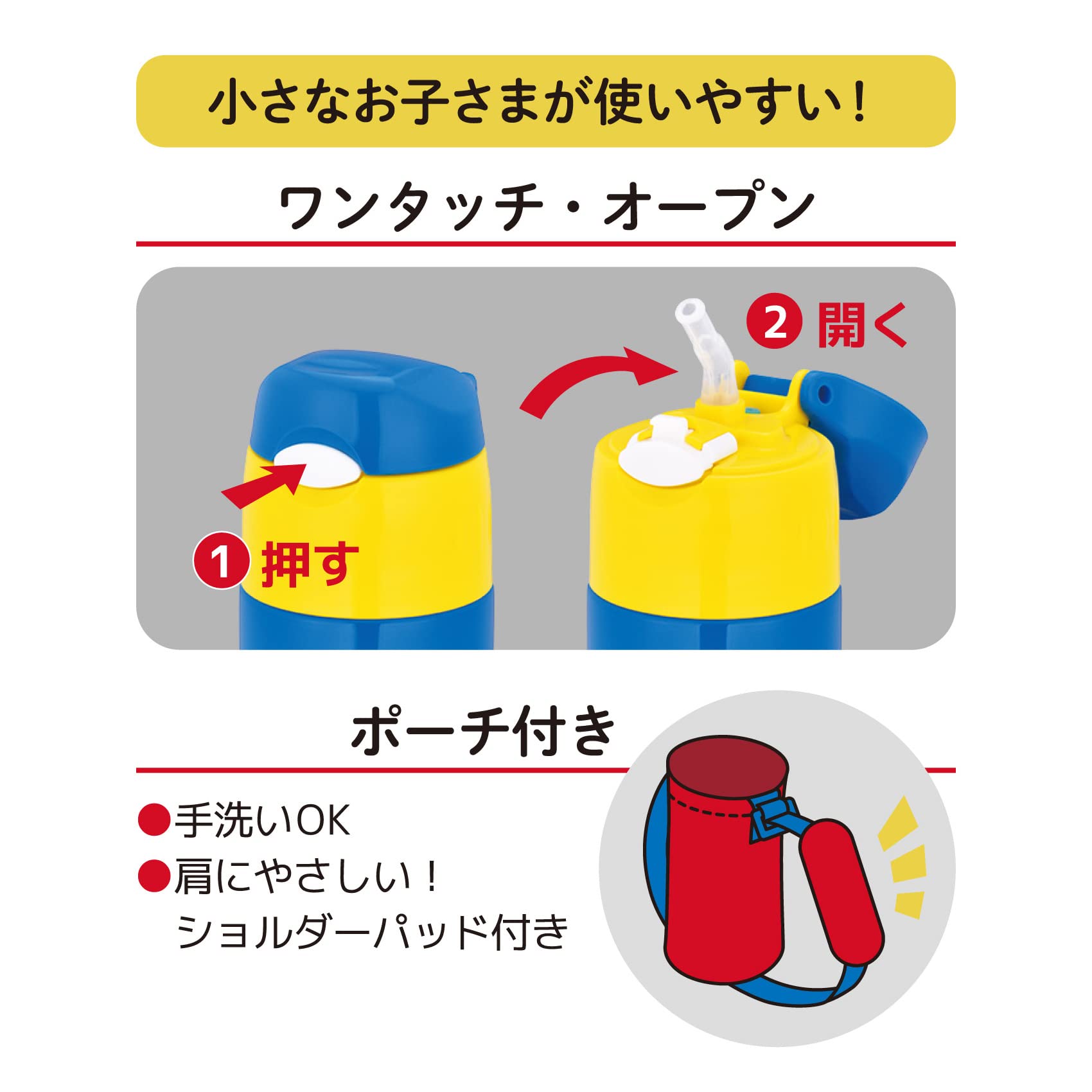 Thermos Kids Red Water Bottle 400ml Vacuum Insulated Straw FHL-403FDS R for School