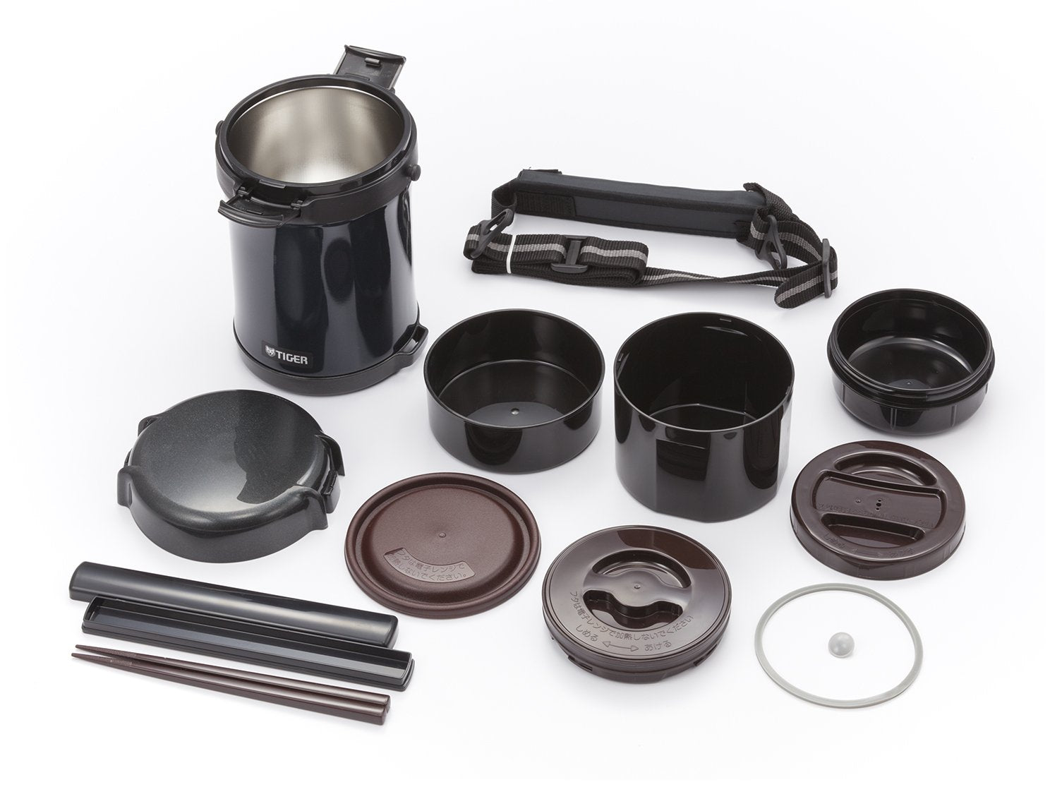 Tiger Stainless Steel Thermos Insulated Lunch Box 3 Cups Charcoal Gray