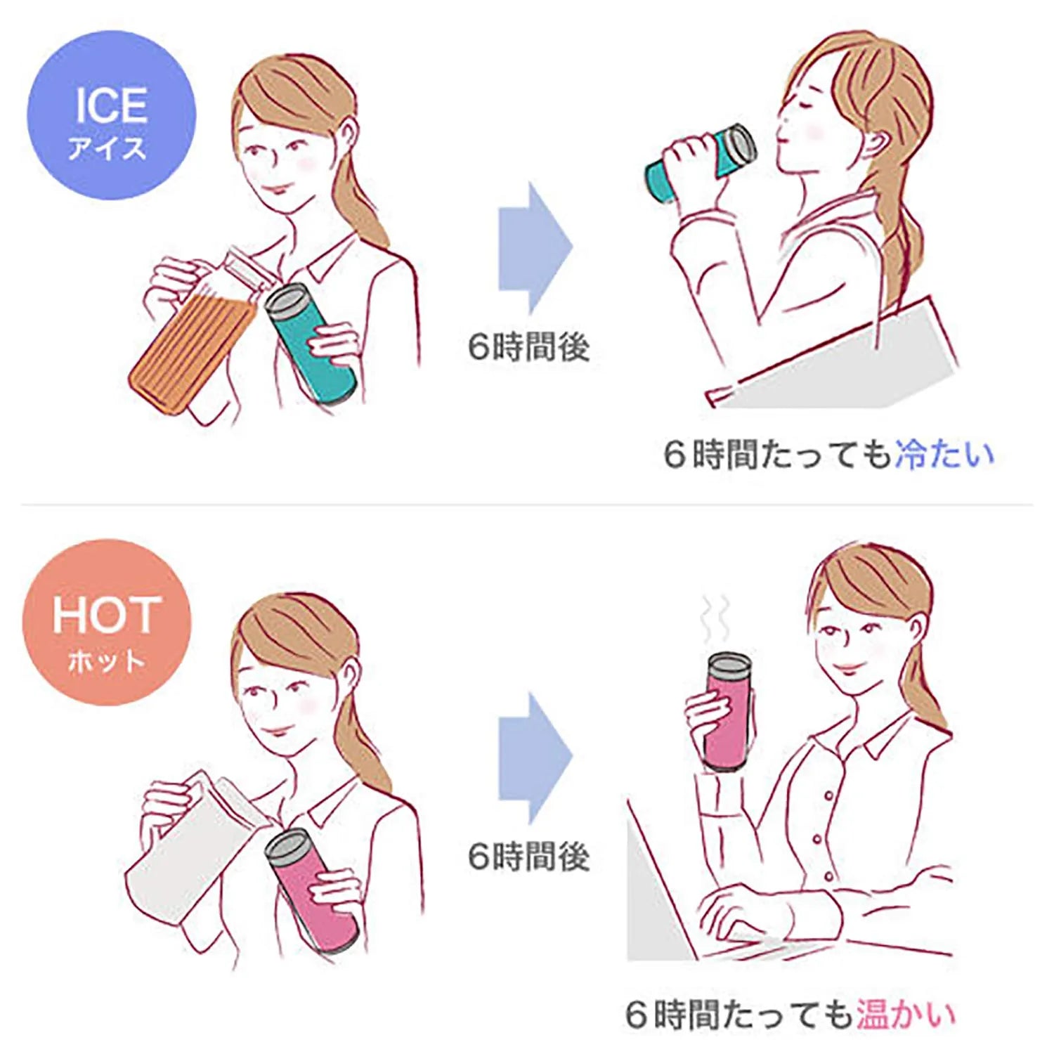 Tiger Mmz-A502PF Thermos Mug Bottle Frost Pink 500ml - Japanese Vacuum Bottles