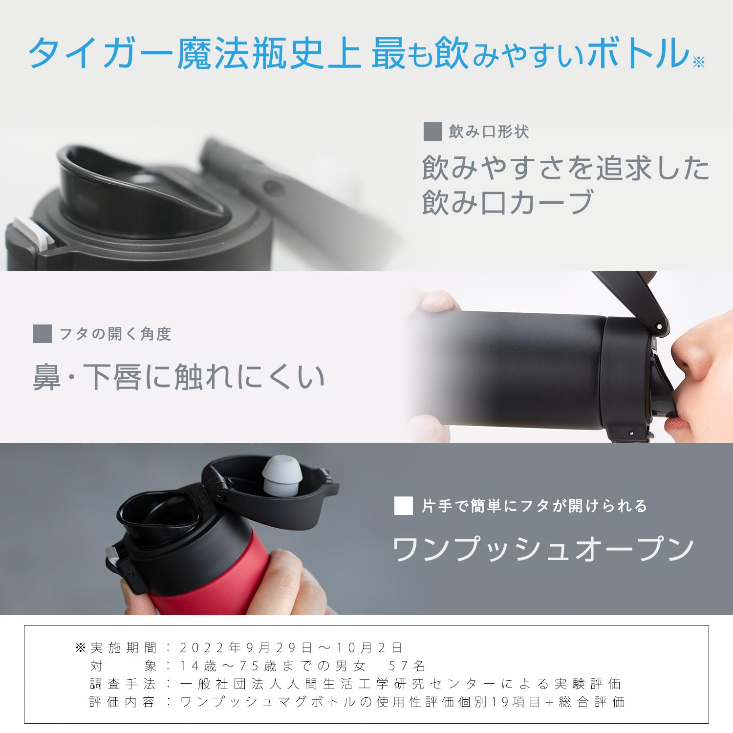 Tiger - 600ml Stainless Steel Water Bottle Lightweight Vacuum Insulated Hot & Cold Preservation Black - MKA-K060KK