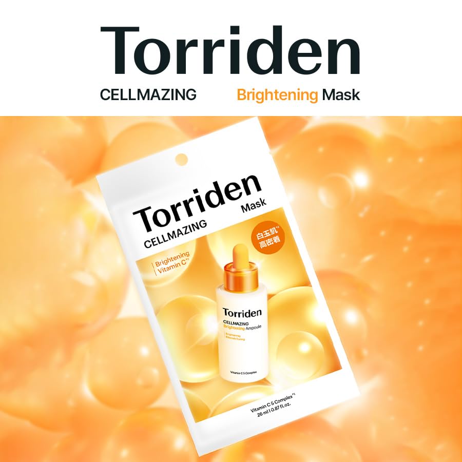 Torriden Vitamin C Brightening Mask 10 Sheets for Sensitive Skin Niacinamide
