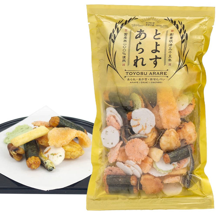 Toyosu Arare Japanese Rice Crackers 9 Types 80G Pack of 3 Assortment