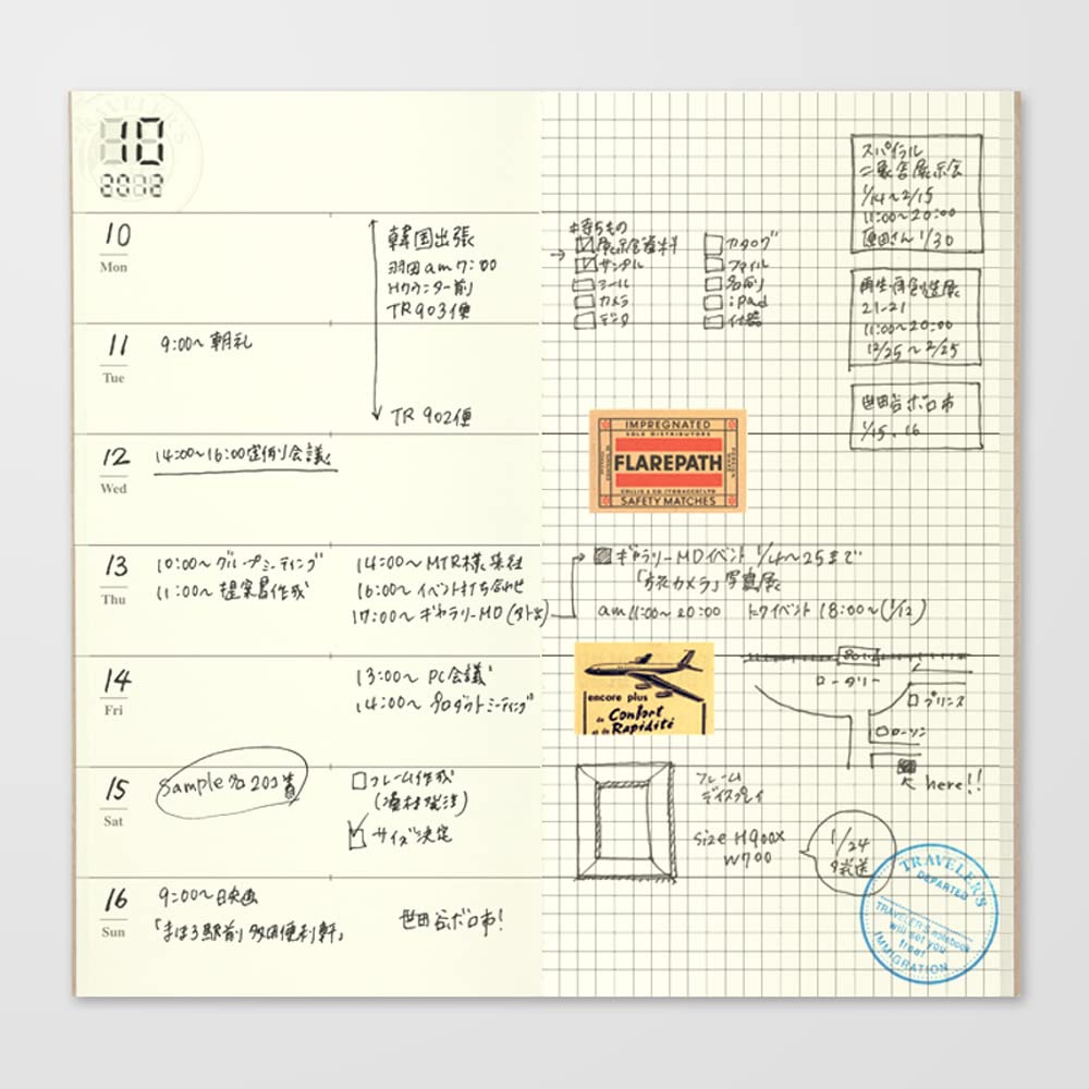 Designphil Traveler's Notebook Weekly Planner Refill Regular Size 14331006