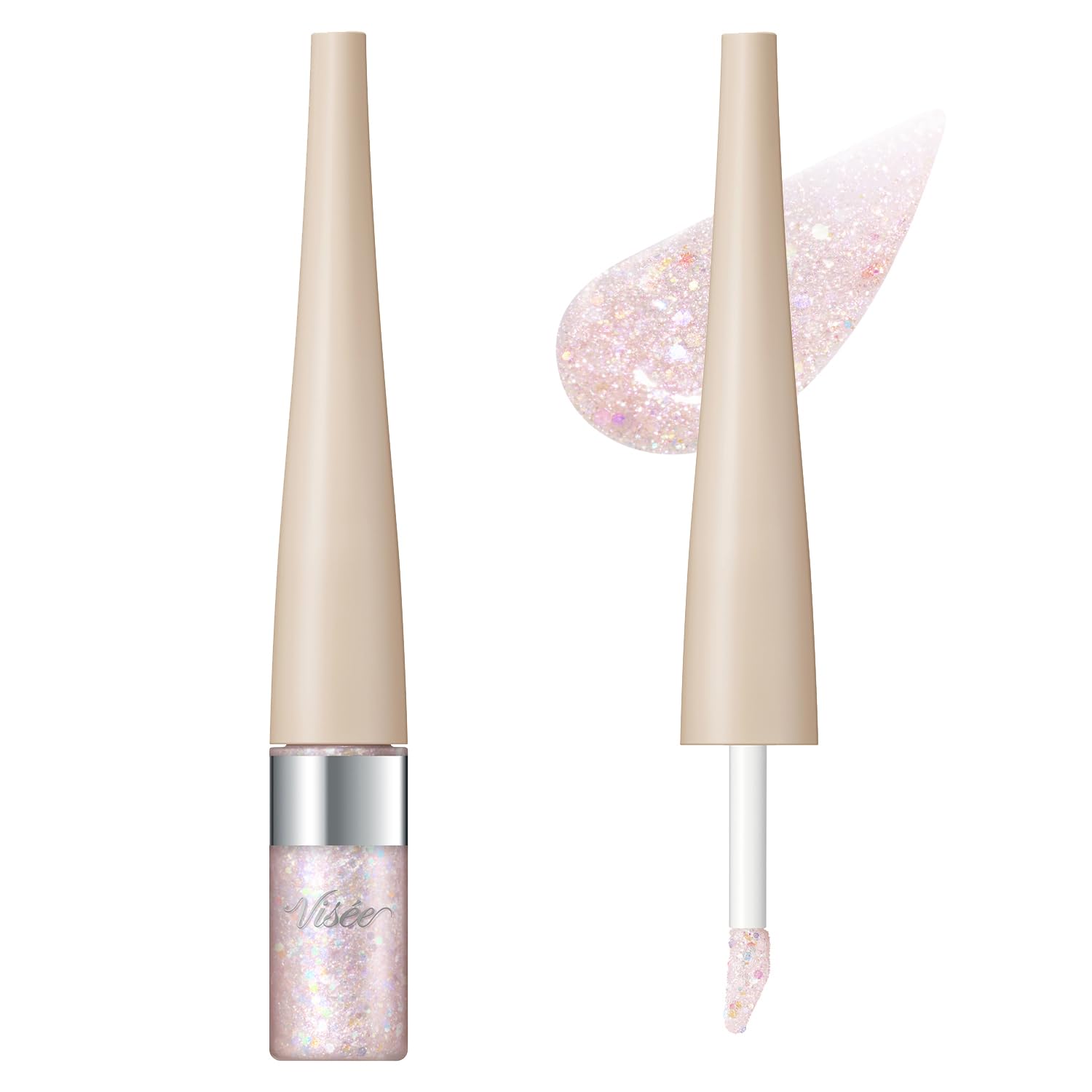 Visee Eyeshadow 3D Glitter Eye Liquid Pink Jemi 3.3ml with Large Pearl