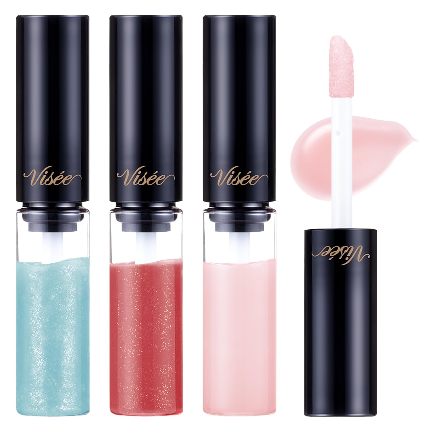 Visee Essence Lip Plumper Mini Set: Glossy Hydration 2.8ml x 3 Colors