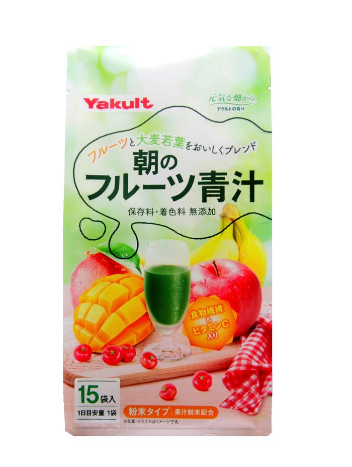 Yakult Health Foods Morning Fruit Green Juice 7g x 15 Bags - Boost Your Day