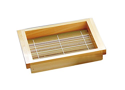 Yamaco Hinoki Soba Noodles Set with Bamboo Blinds Model 21532 Long Rectangular