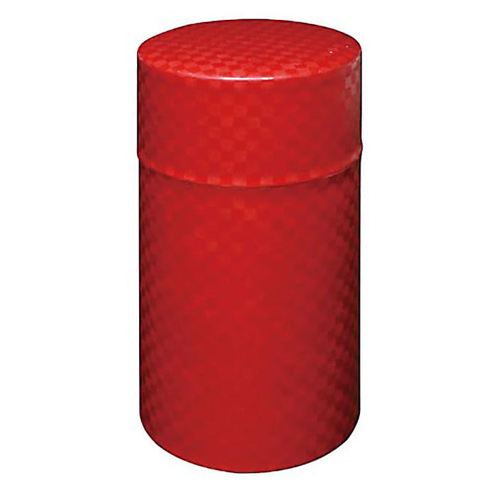 Yamaco Large Red Tea Canister - Modern Checkered Storage Made in Japan