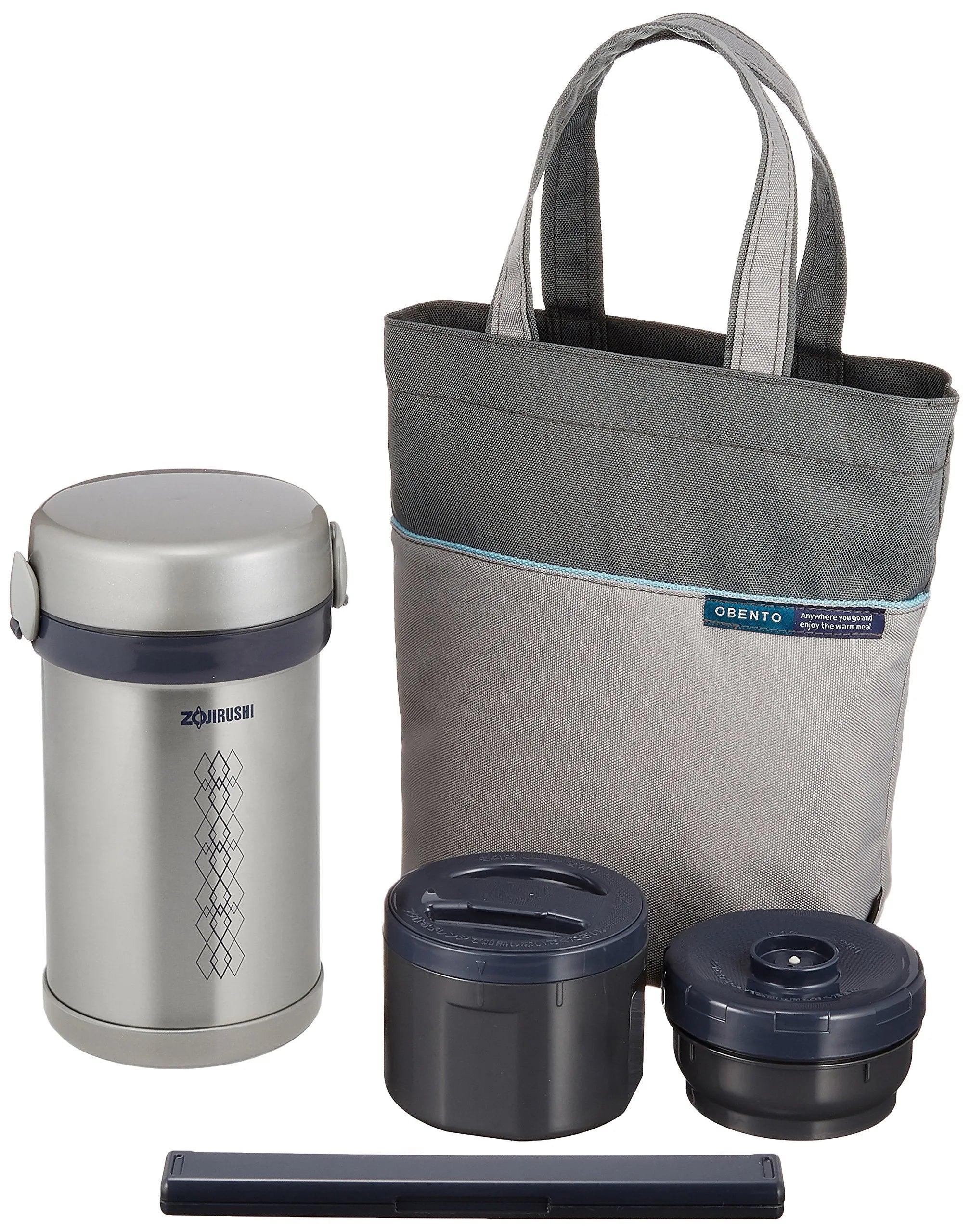 Zojirushi Mahobin (Zojirushi) Heat-Retaining Stainless Steel Lunch Box Lunch Jar About 1.5 Cups Of Tea Bowl Approximately 0.6 Go Microwave Compatible Lunch Bag Included Silver Sl-Nc09-St