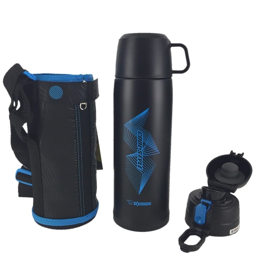Zojirushi Stainless Steel 820ml 2-Way Water Bottle for Field Trip and School in Black Blue