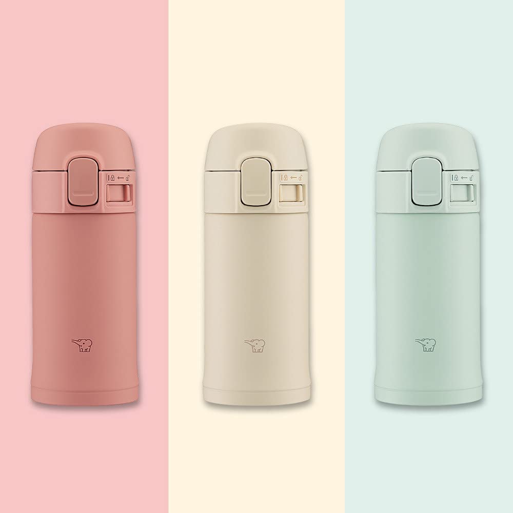 Zojirushi 0.2L Stainless Steel One-Touch Water Bottle - Beige Sm-Pd20-Cm