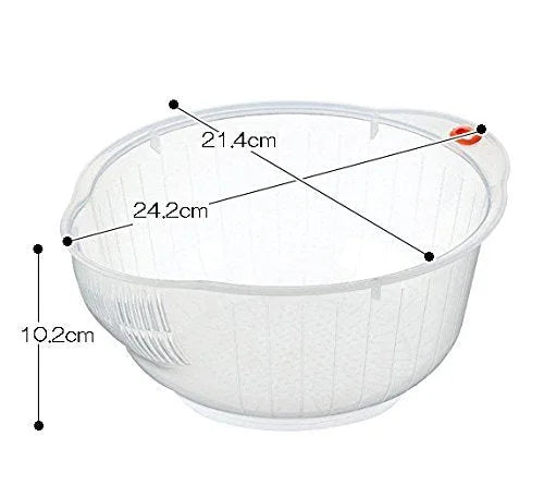 Inomata-K 22cm Japanese Rice Washing Bowl with Side Drainage Holes