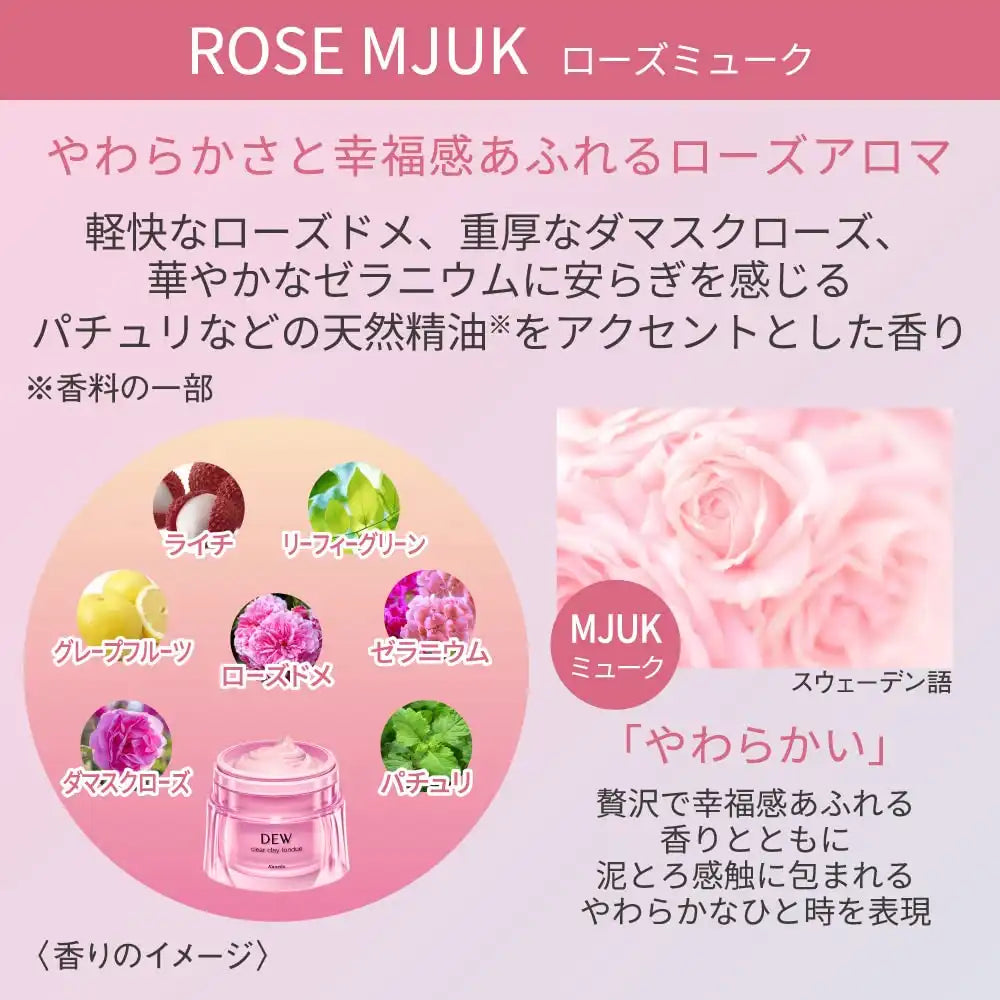 Kanebo Dew Clear Clay Fondue Face Wash (Rose Mjuk) - Japanese Facial Clay Mask