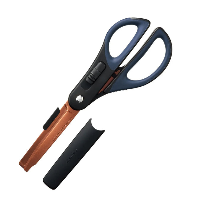 Kokuyo 2Way Hakoake Titanium Glueless Blade Black Scissors - Japan Pt410D H177Xw72Xd19Mm