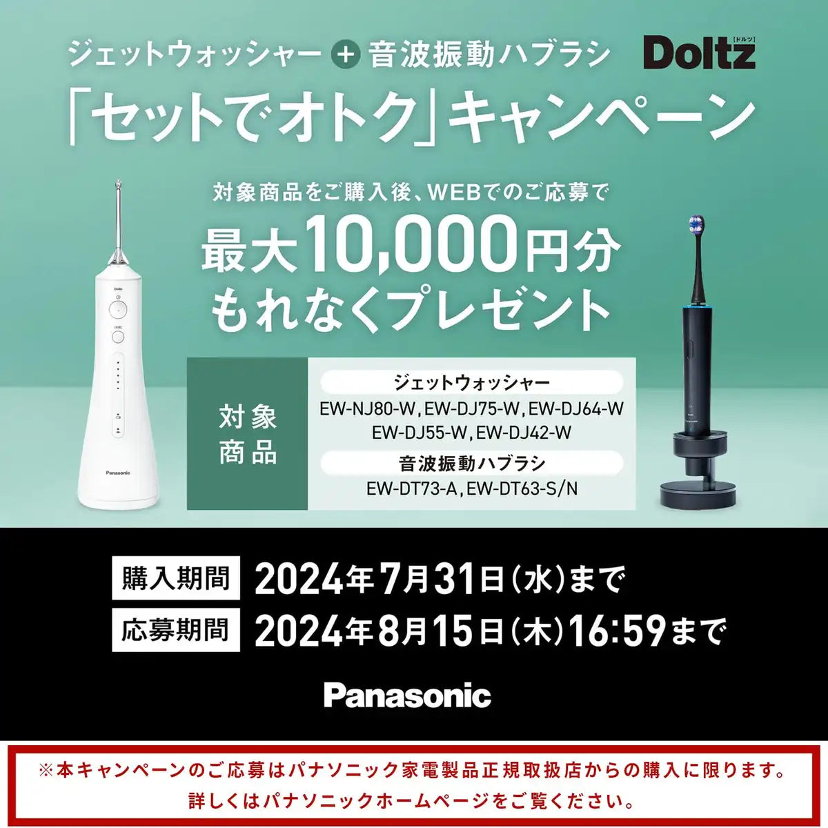 Panasonic Ew-Dj55-W Oral Irrigator Cordless Ultrasonic Water Flow Waterproof White