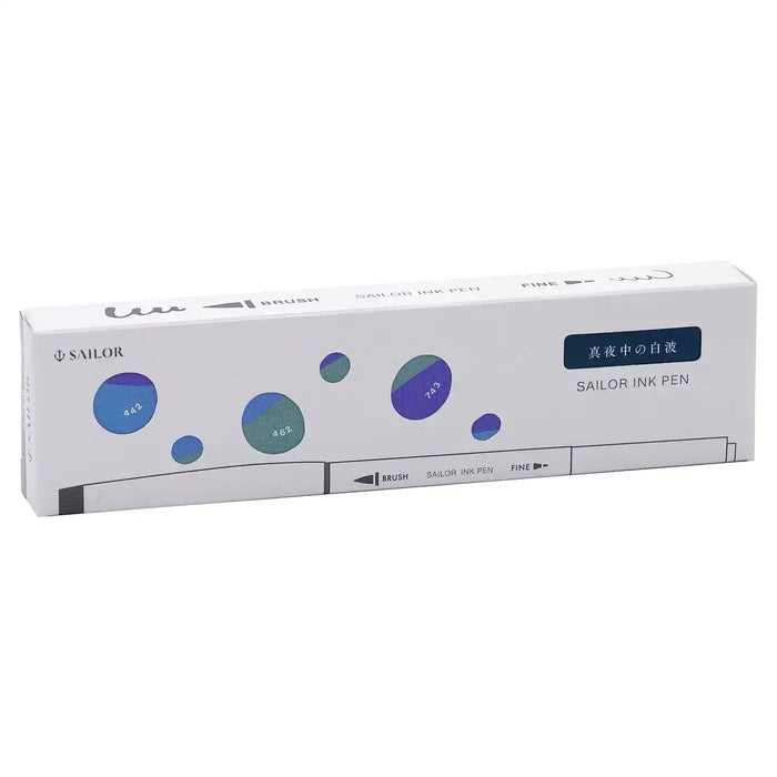 Sailor Marker Pen 3-Color Set (Midnight White Wave) Water-Based Sailor Ink Pen 25-0900-005