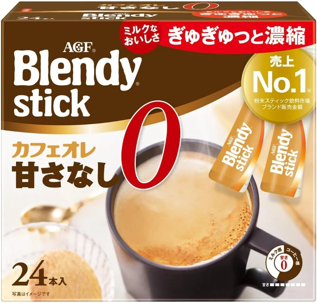 AGF Blendy Sticks Cafe Aole Unsweetened Stick Coffee
