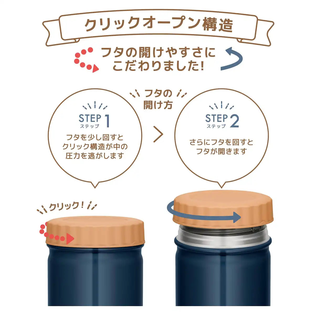 Thermos 500ml Navy Vacuum Insulated Soup Jar Jbt-501